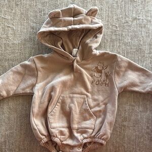 Disney Baby Tan Hooded Onesie